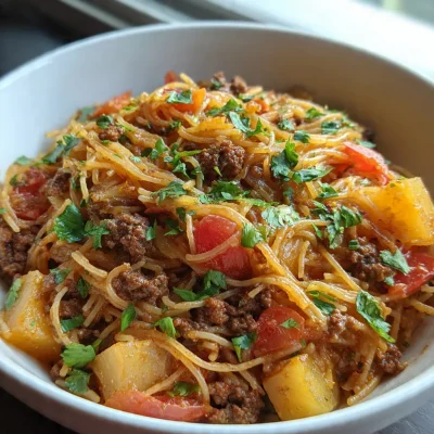 Fideo Potatoes Ground Beef