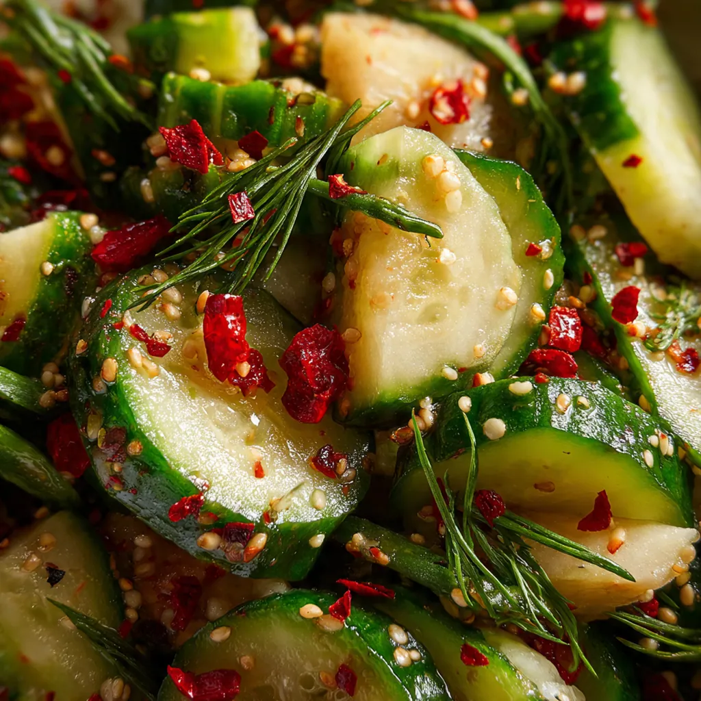 Vibrant jar of Texas Christmas Pickles with red and green peppers peeking through the golden brine
