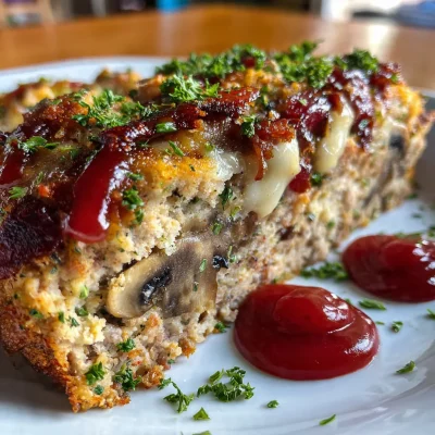 Bacon Mushroom Swiss Meatloaf