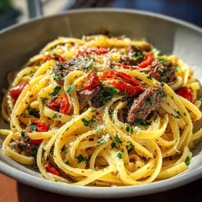 Garlic Butter Linguine Beef