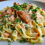 Salmon Fettuccine Alfredo