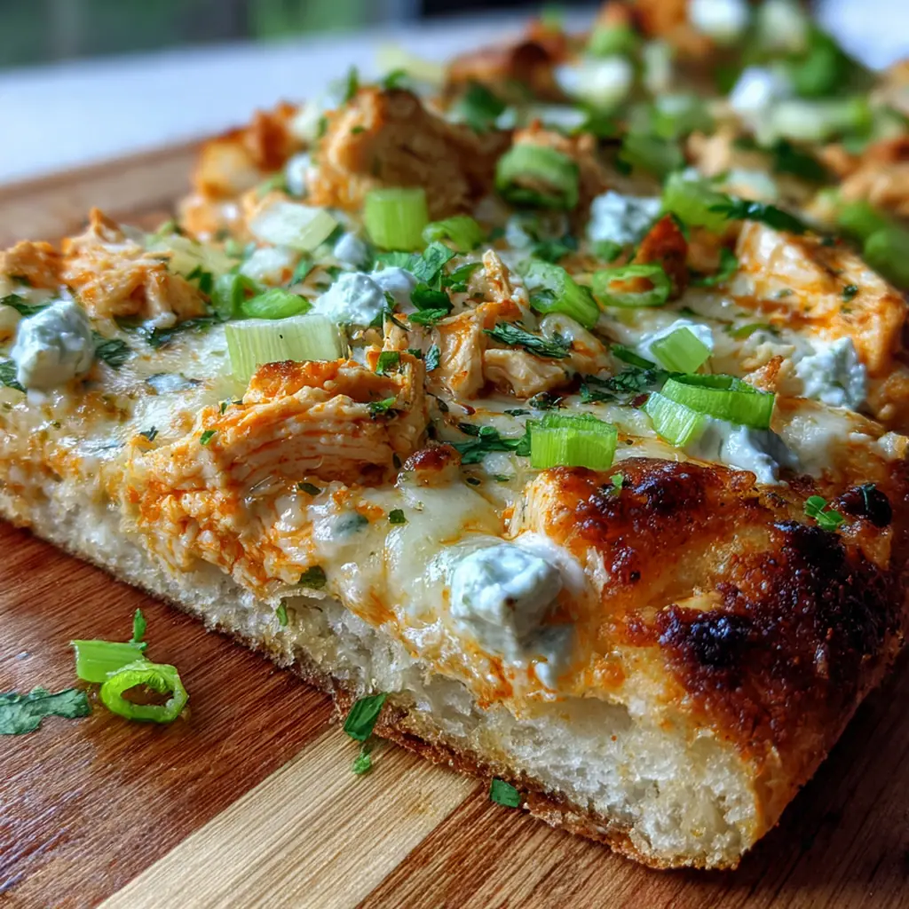 Golden brown Buffalo Chicken Stromboli sliced on a wooden cutting board showing layers of melted cheese and spicy chicken filling