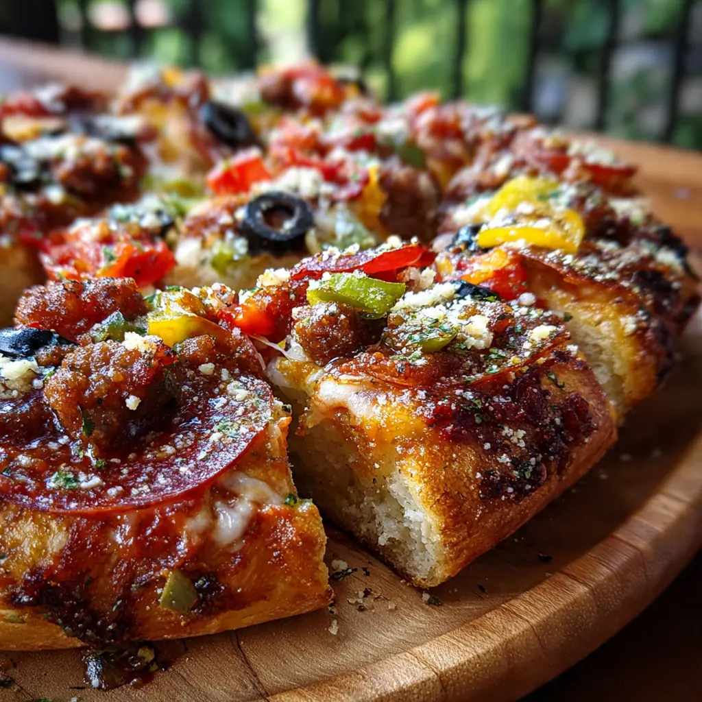 A golden platter of hot stuffed crust pizza snacks with melted cheese and mini pepperoni on top