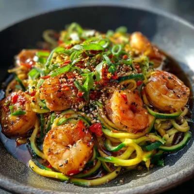 Teriyaki Shrimp Zucchini Noodle