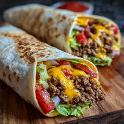Air Fryer Cheeseburger Wraps