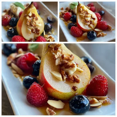 Baked Pears Berries Honey