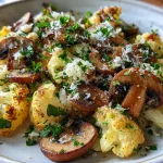 Sauteed Mushrooms Cauliflower Crumbles
