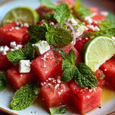 Watermelon Lime Mint Salad