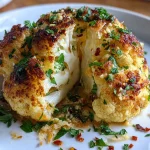 Whole Roasted Cauliflower Garlic